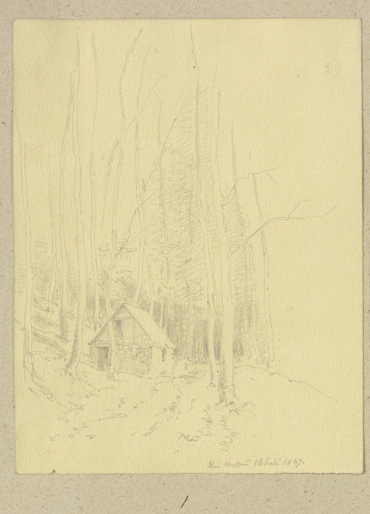 Hütte im Wald bei Nassau, Carl Theodor Reiffenstein