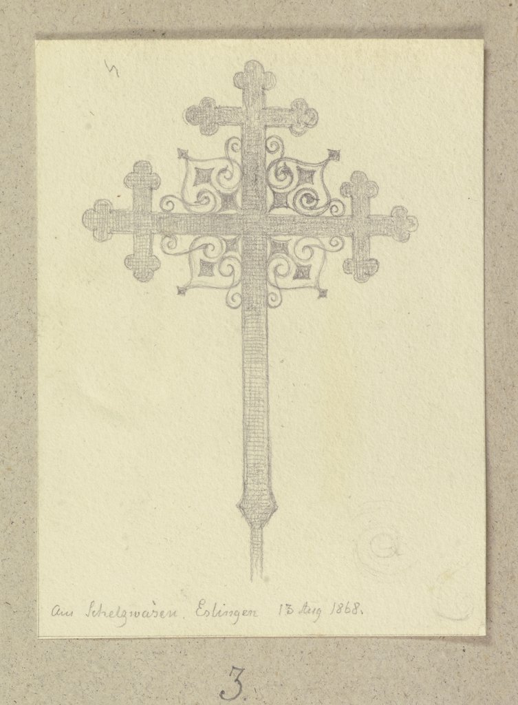 Verziertes Turmkreuz in Esslingen, Carl Theodor Reiffenstein