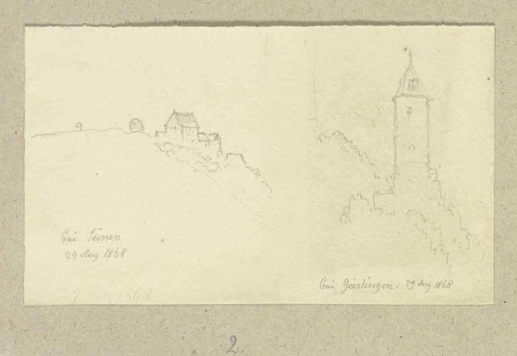 Burg Ramsberg bei Süßen und der Ödenturm in Geislingen, Carl Theodor Reiffenstein