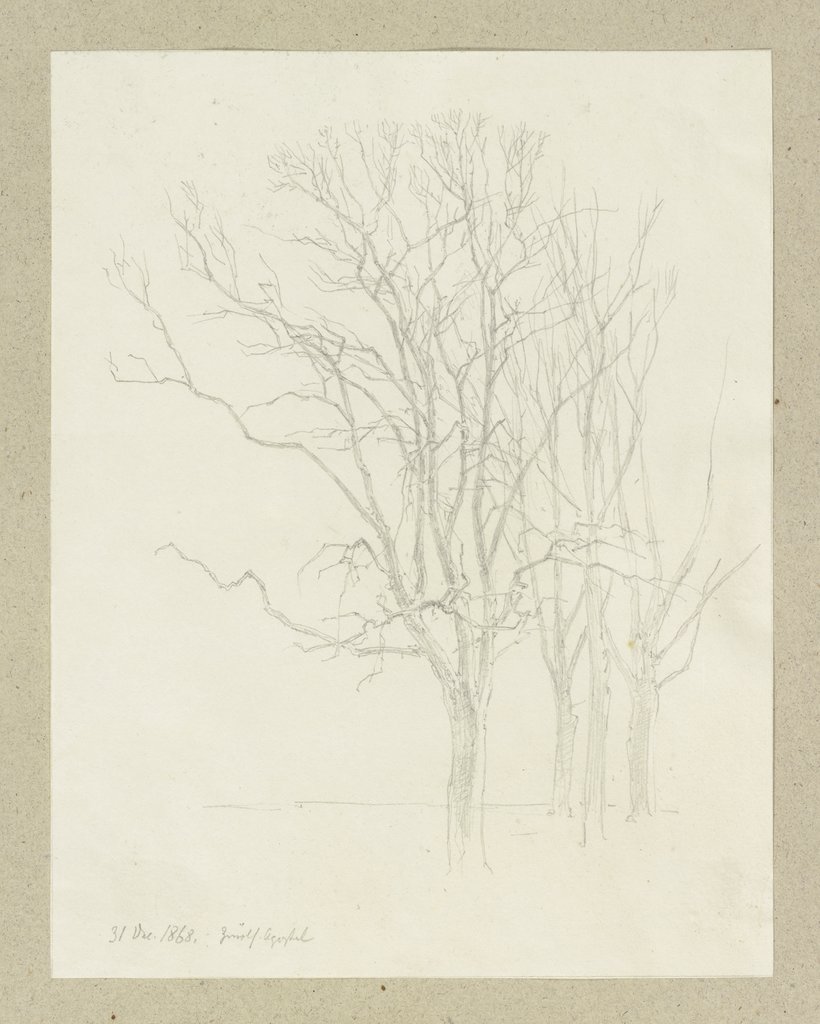 Row of leafless trees, Carl Theodor Reiffenstein