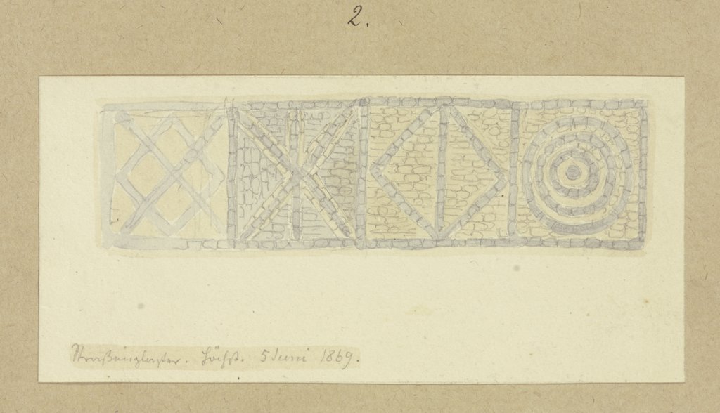 Muster im Kopfsteinpflaster in Höchst, Carl Theodor Reiffenstein