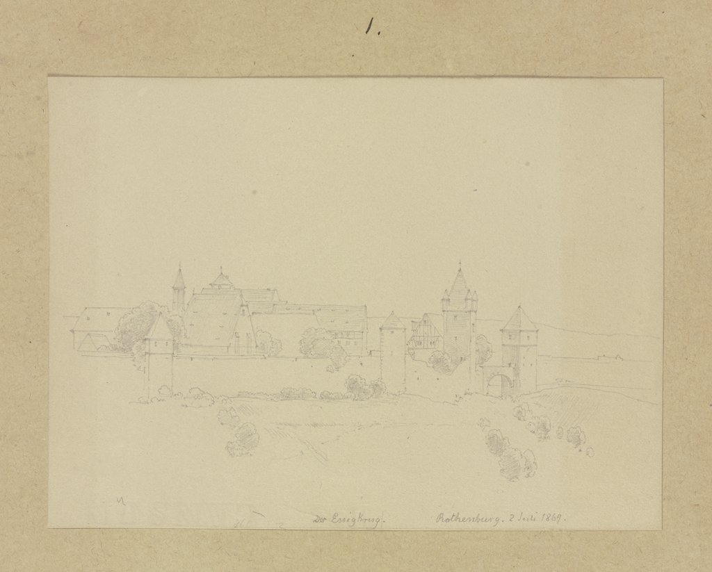 Rothenburg ob der Tauber vom Burgstall Essigkrug aus gesehen, Carl Theodor Reiffenstein