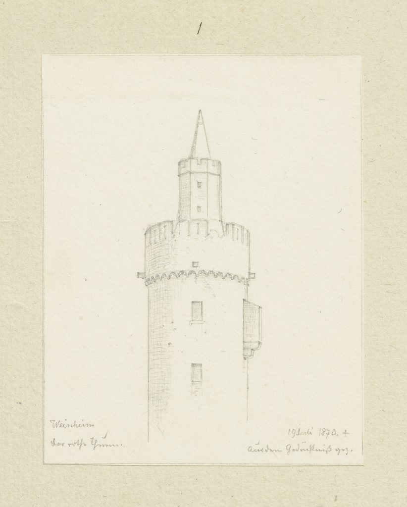 Red Tower in Weinheim, Carl Theodor Reiffenstein