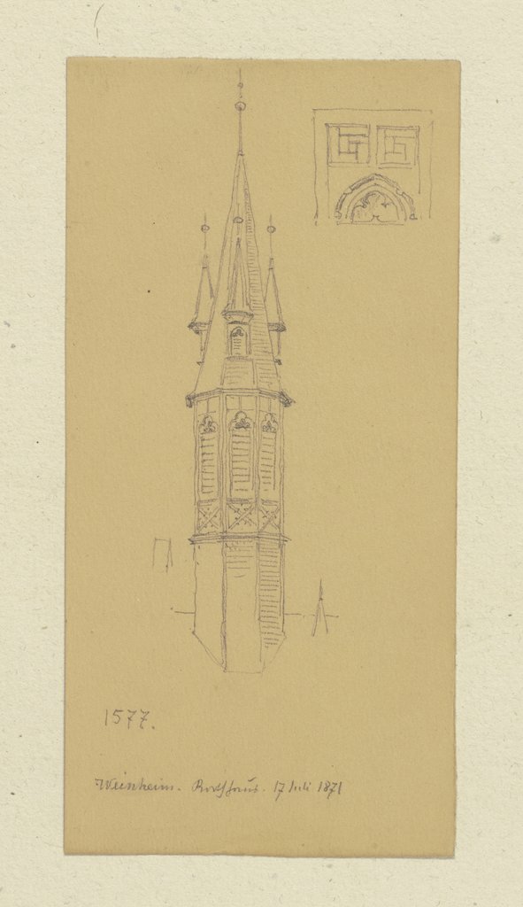 Turm des alten Rathauses in Weinheim, Carl Theodor Reiffenstein