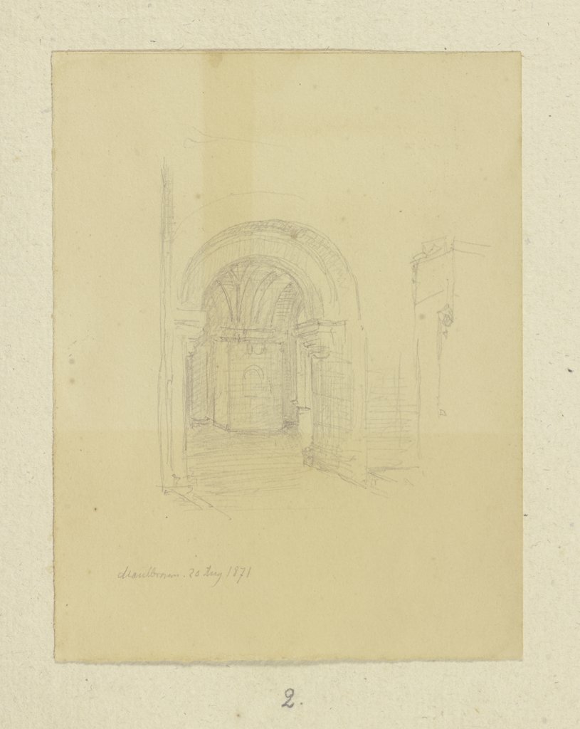 Seitenschiffpartie der Basilika des Klosters Maulbronn, Carl Theodor Reiffenstein