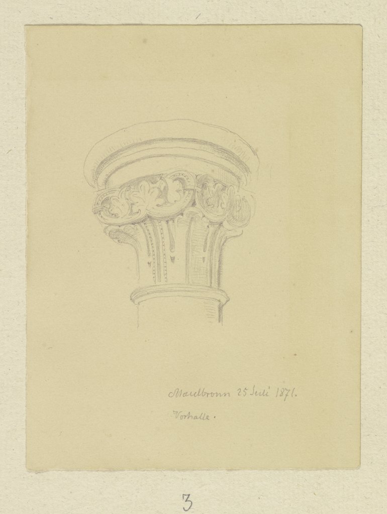 Kapitell in der Vorhalle der Basilika des Klosters Maulbronn, Carl Theodor Reiffenstein