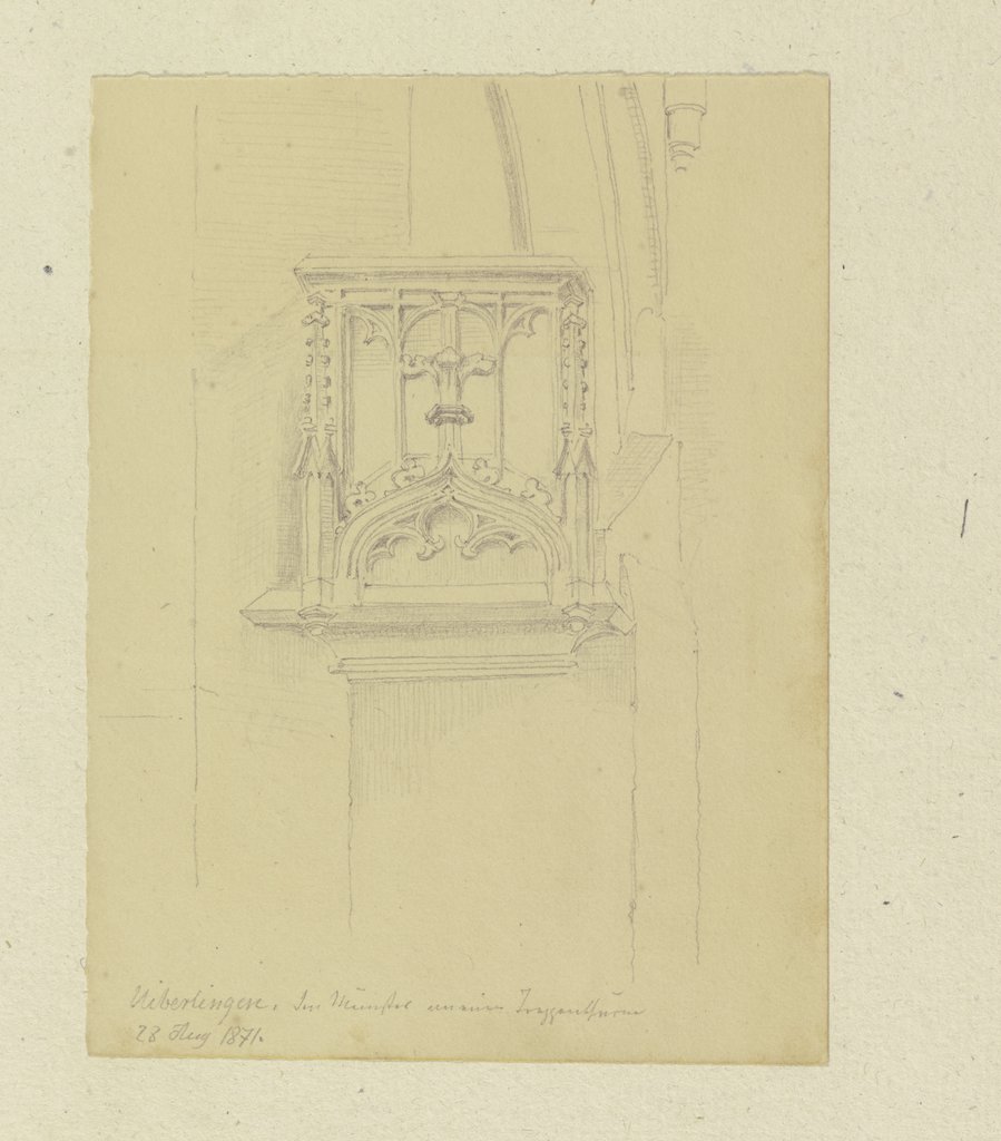 Zierstein an einem Treppenturms von St. Nikolaus in Überlingen, Carl Theodor Reiffenstein