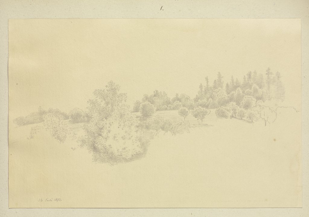 Baum- und strauchbestandene Hügelkuppe, Carl Theodor Reiffenstein