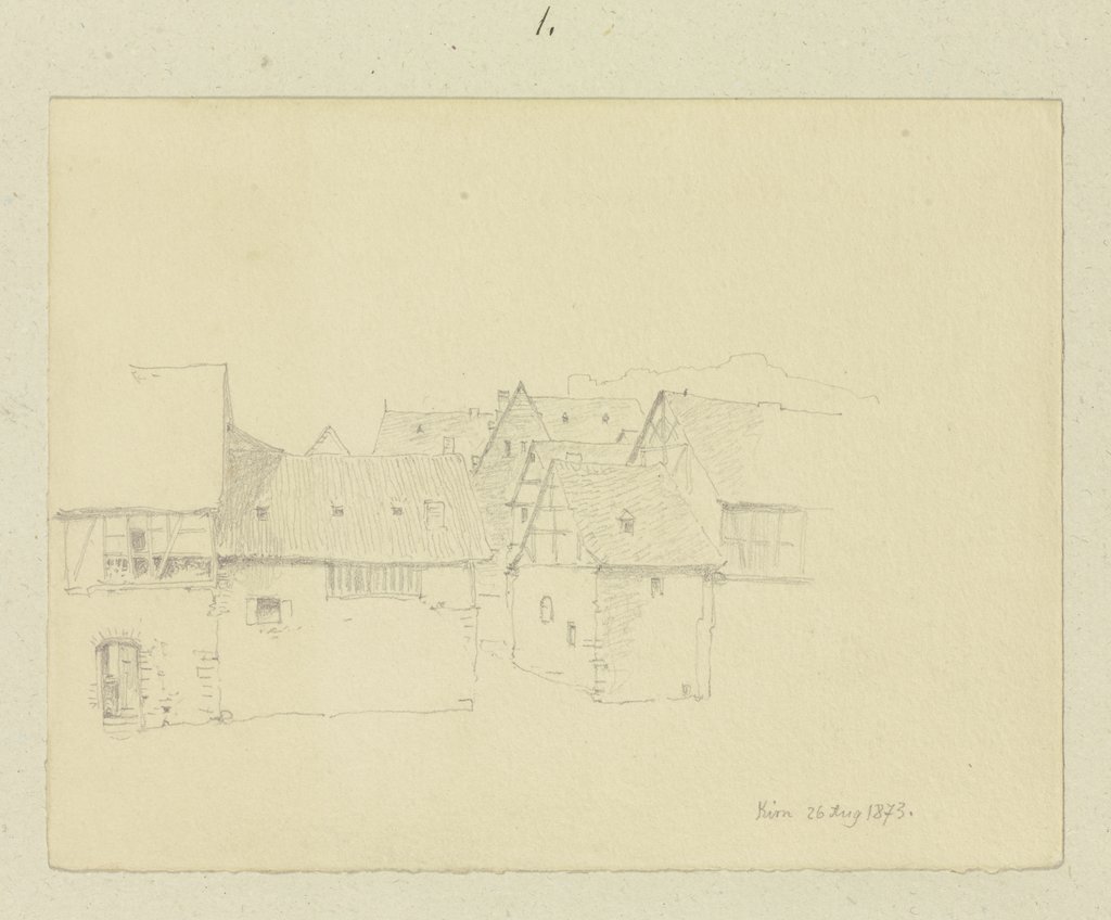 Häuserzeile mit Tordurchfahrt in Kirn, Carl Theodor Reiffenstein