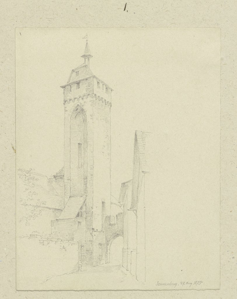 Stadttor und Turm der Stadtmauer von Sonnenberg, Carl Theodor Reiffenstein