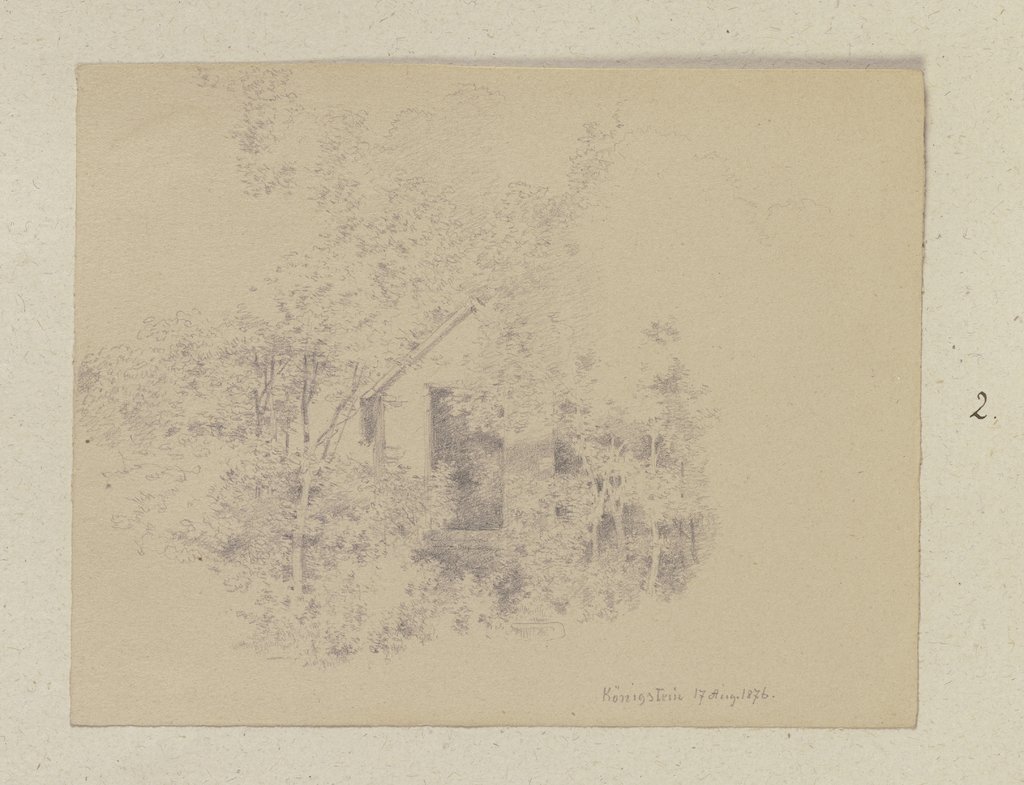 Hütte im Wald bei Königstein, Carl Theodor Reiffenstein