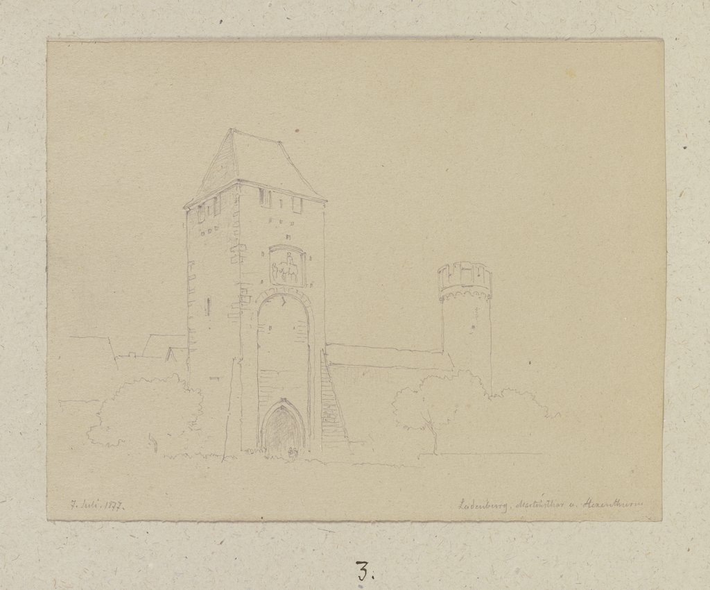 Martinstor und Hexenturm in Ladenburg, Carl Theodor Reiffenstein