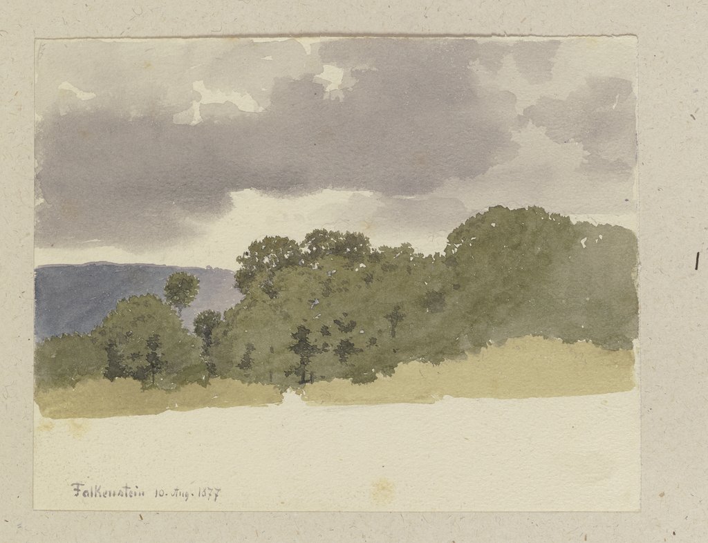 Wäldchen bei Falkenstein unter grauen Wolken, Carl Theodor Reiffenstein