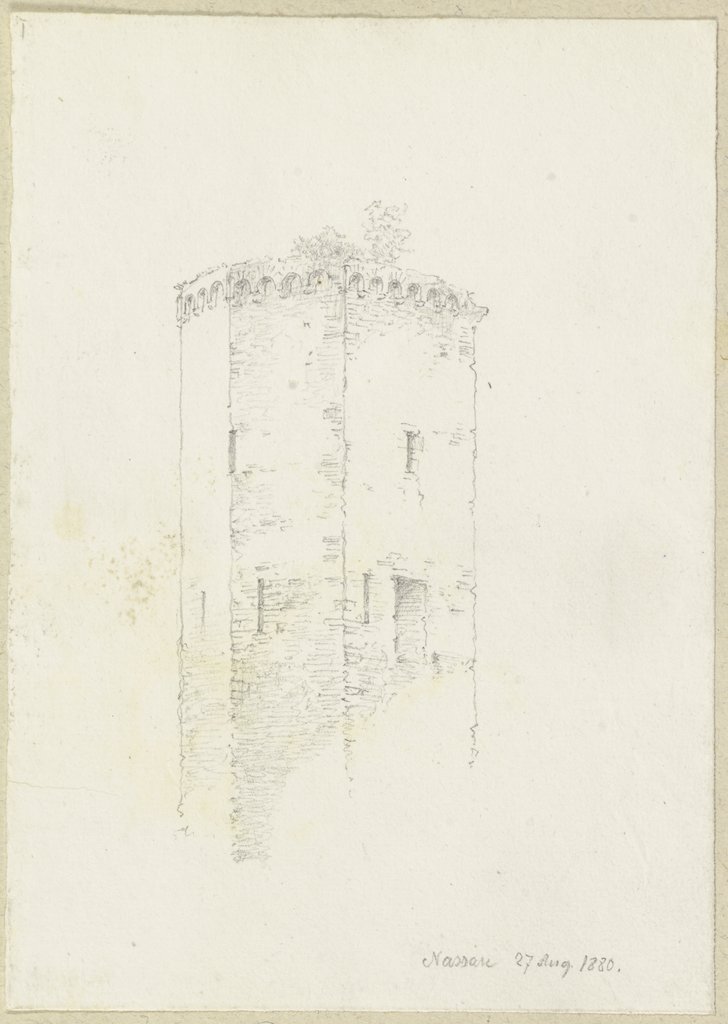 Der oktogonale Graue Turm in Nassau, Carl Theodor Reiffenstein