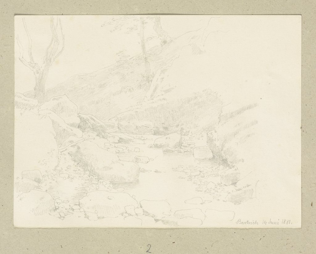 Flussbett im Wald bei Bertrich, Carl Theodor Reiffenstein