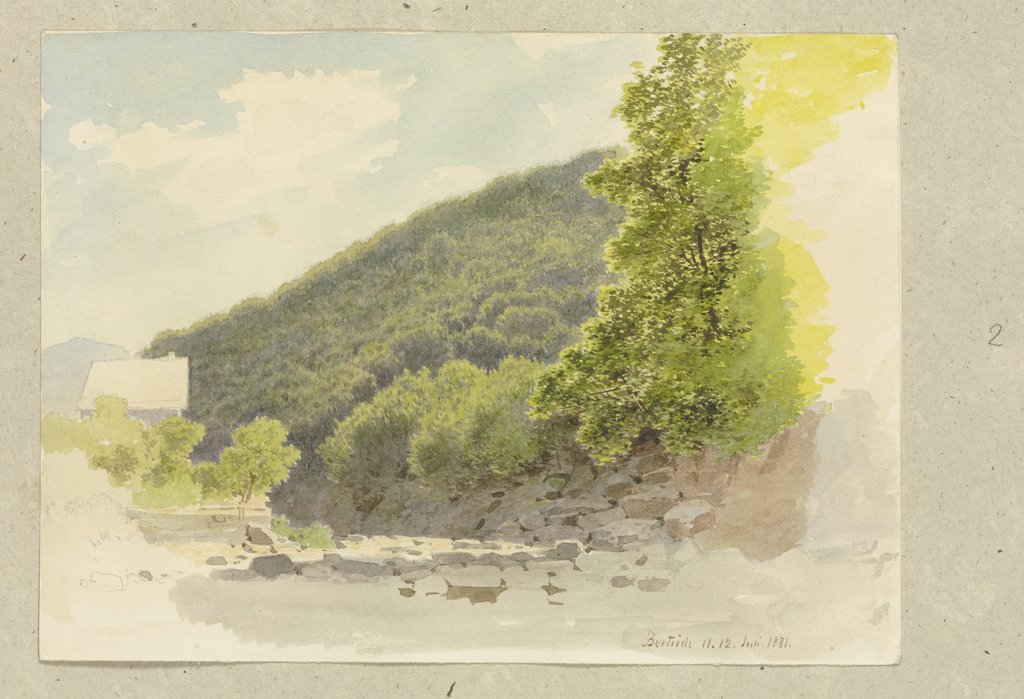 Trockengefallenes Flussbett in Bertrich, Carl Theodor Reiffenstein