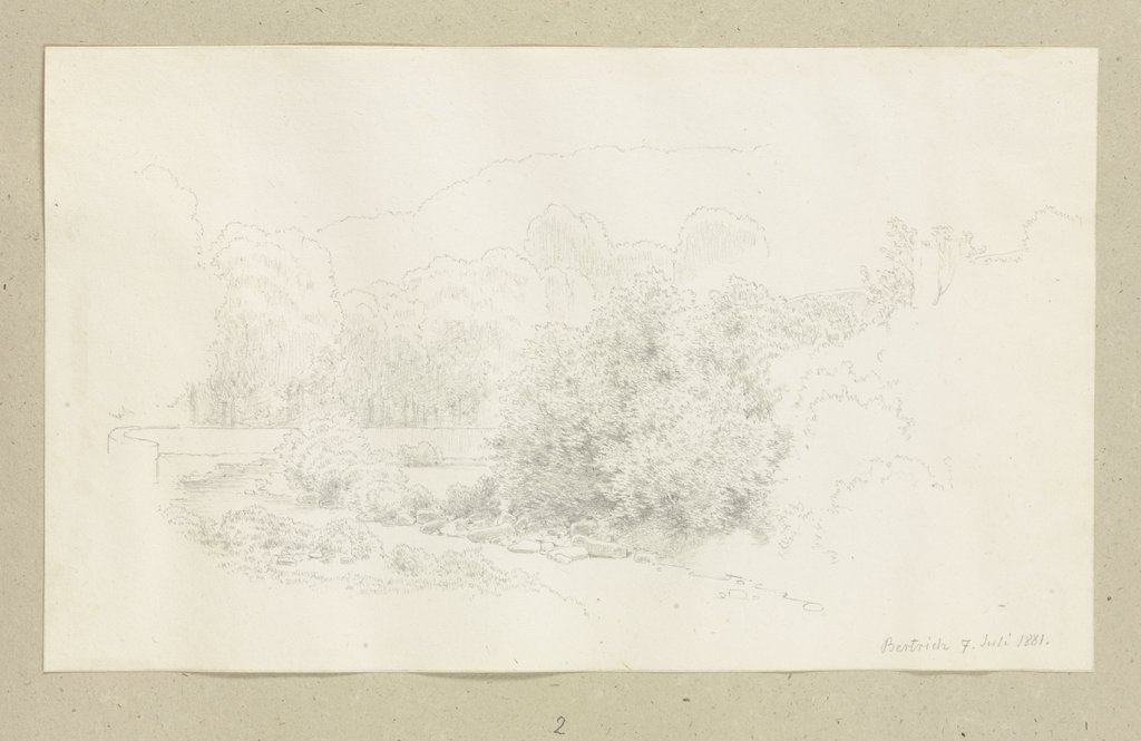 Waldlandschaft mit einer Steinbrüstung bei Bertrich, Carl Theodor Reiffenstein