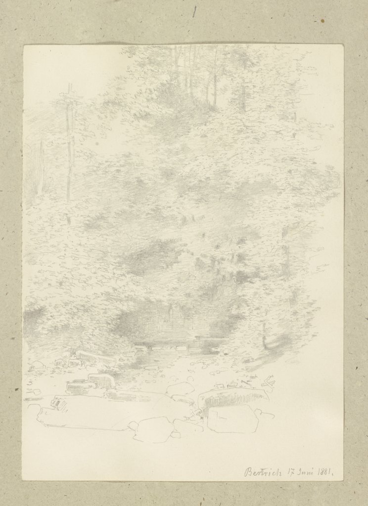 Fluss im Wald bei Bertrich, Carl Theodor Reiffenstein