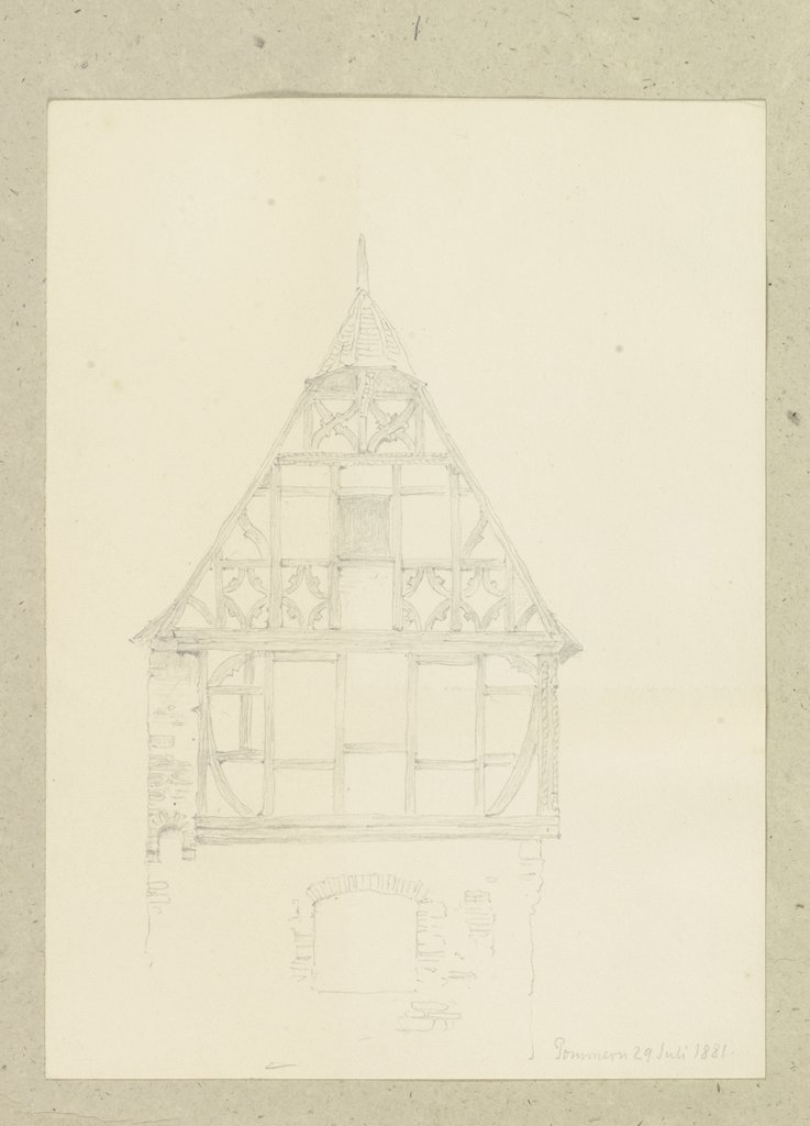 Fassade eines Fachwerkhauses in Pommern an der Mosel, Carl Theodor Reiffenstein