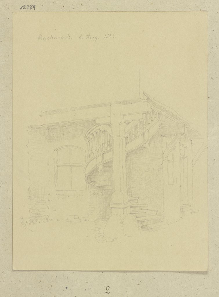 Spiral staircase in Bacharach, Carl Theodor Reiffenstein