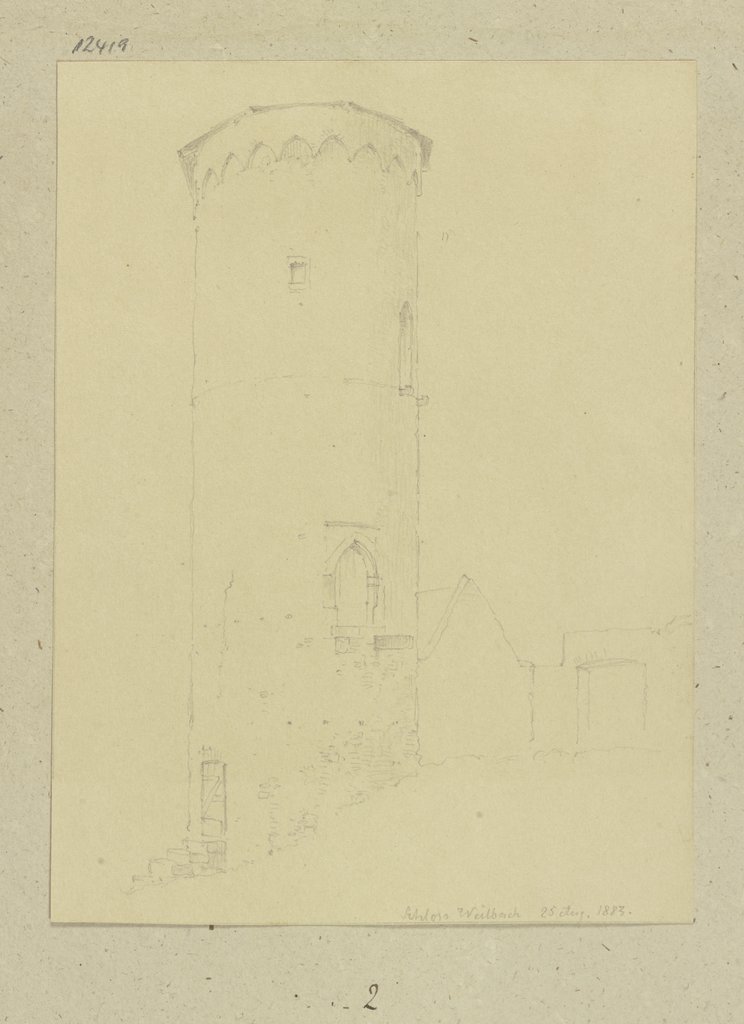 Tower at Weilbach Castle, Carl Theodor Reiffenstein