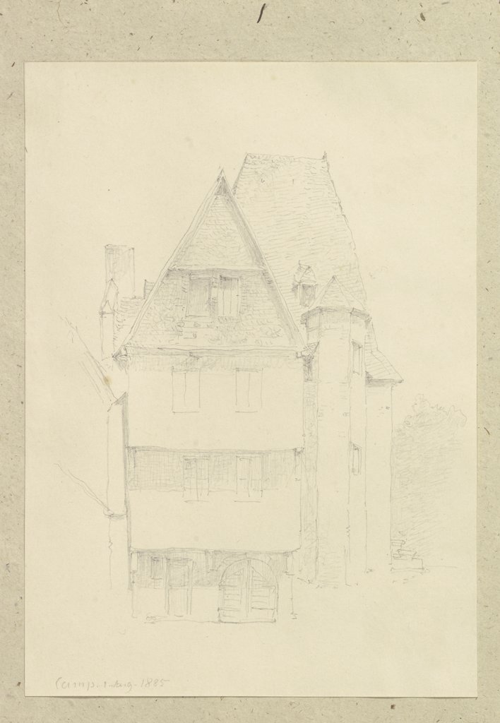 Gebäude mit Treppenturm in Kamp am Rhein, Carl Theodor Reiffenstein