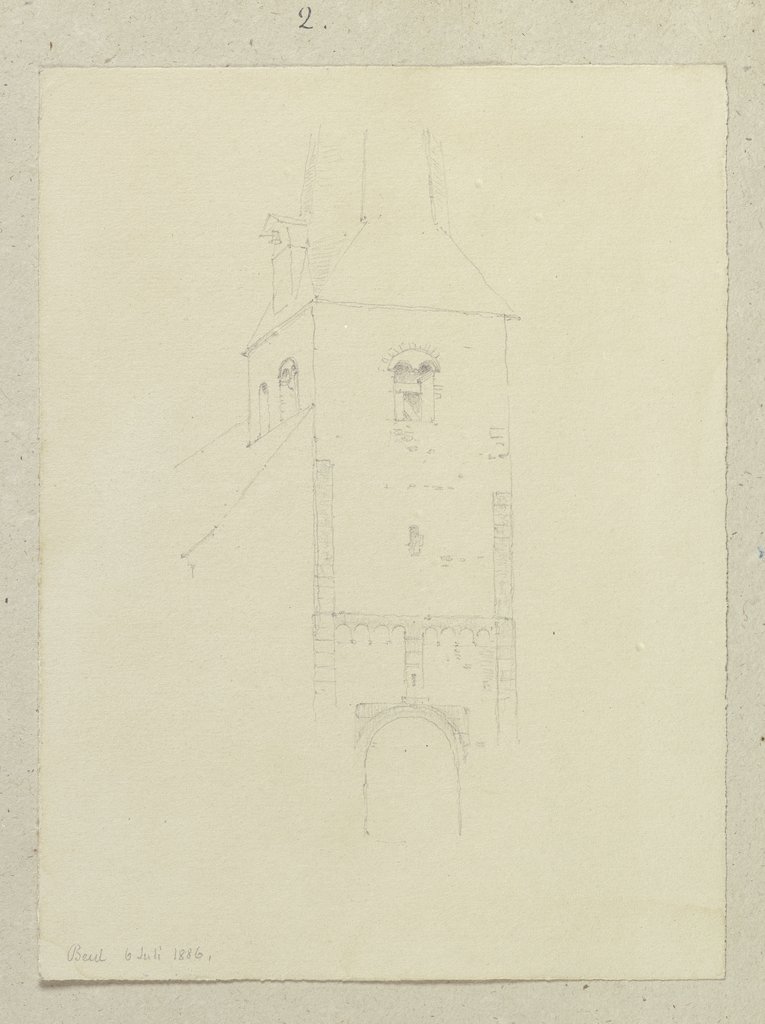 Church tower in Beul, Carl Theodor Reiffenstein