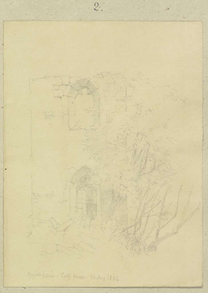 Kirchenruine in Oppenheim (Ruine des Klosters Mariacron?), Carl Theodor Reiffenstein