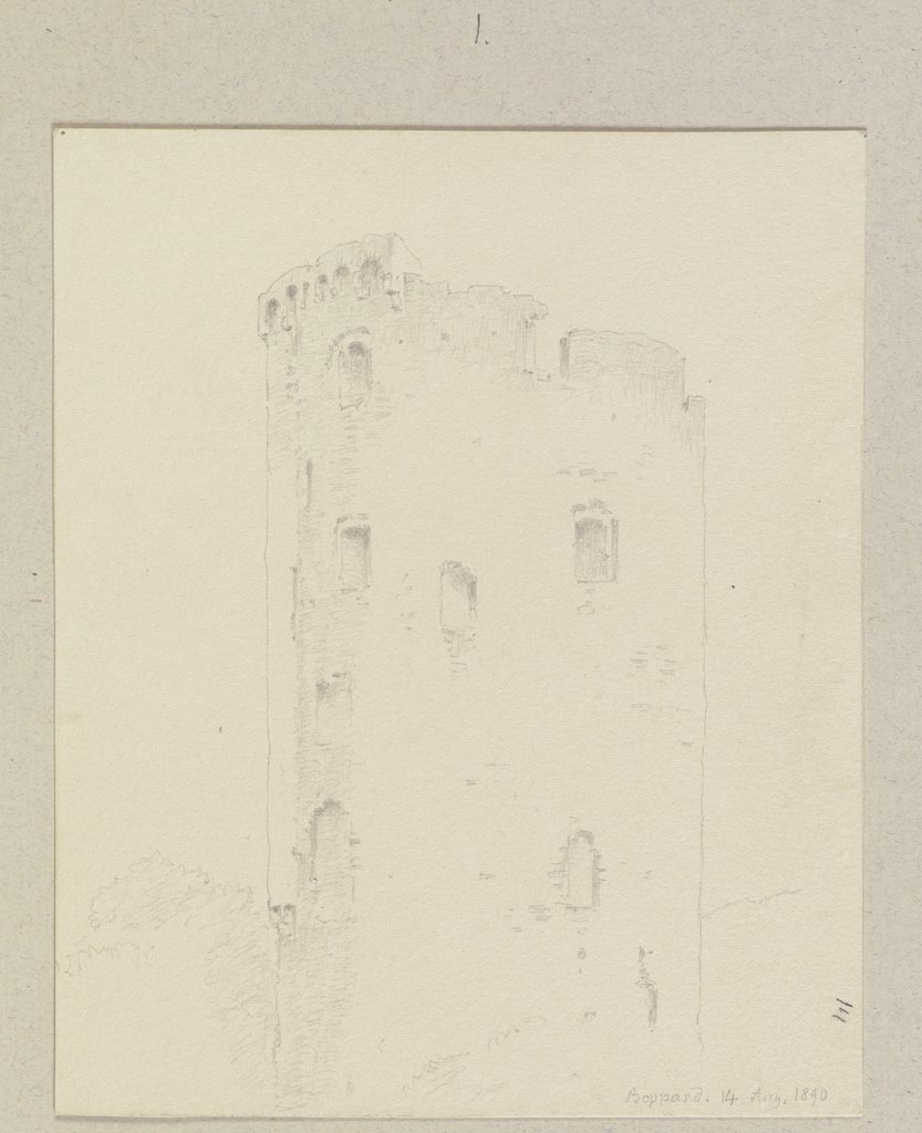 Turmruine in Boppard, Carl Theodor Reiffenstein