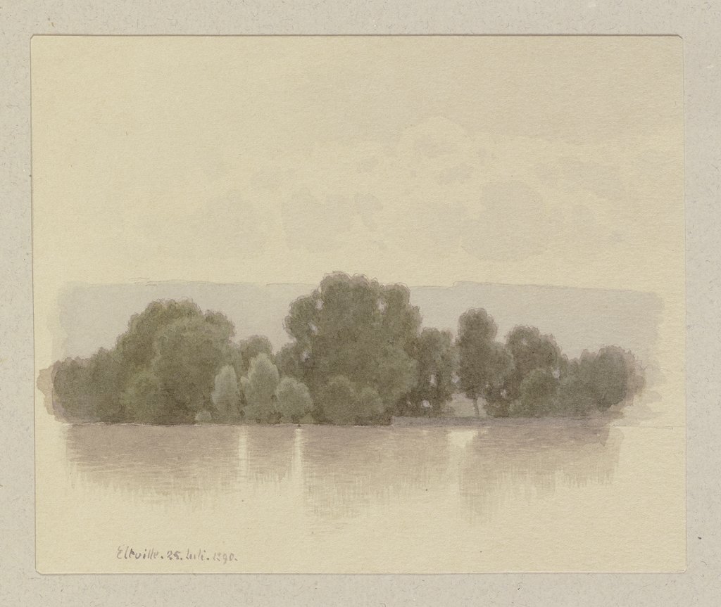 Island in the Rhine near Eltville, Carl Theodor Reiffenstein