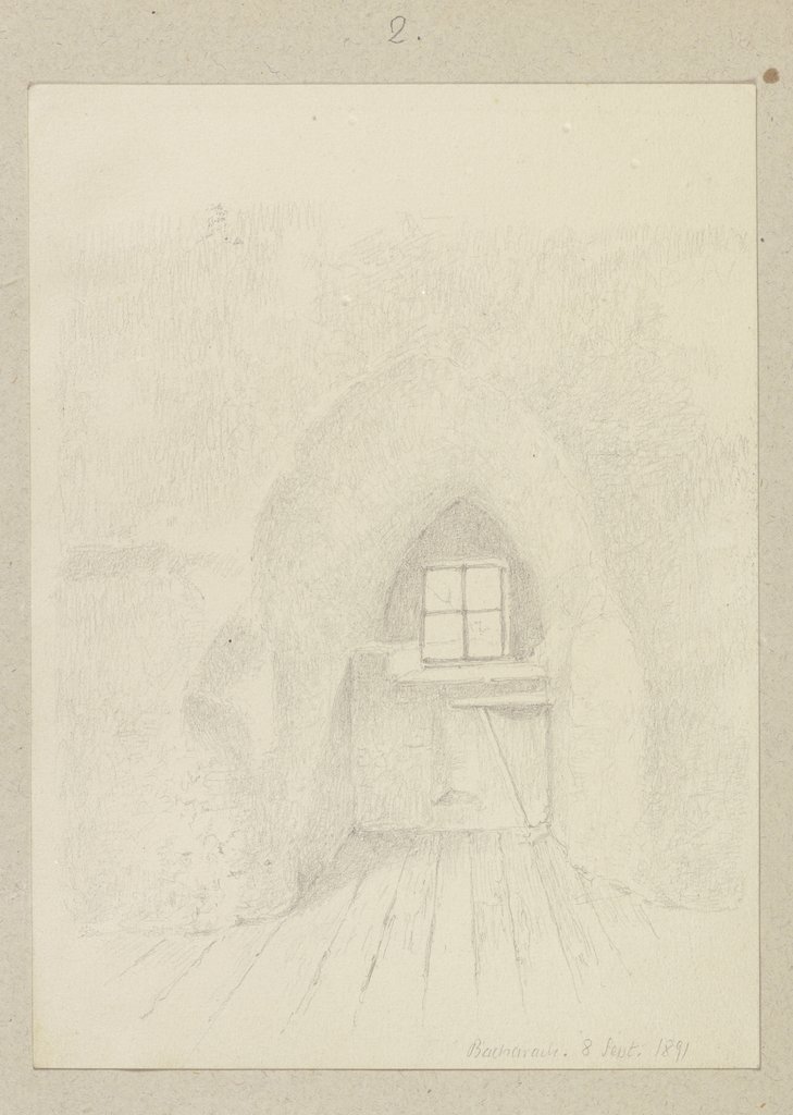 Spitzbogige Nische in einem Innenraum in Bacharach, Carl Theodor Reiffenstein