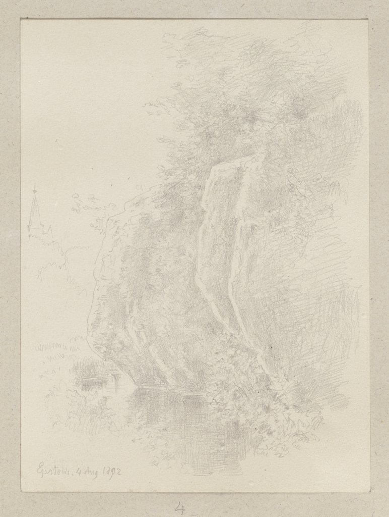 Felswand an einem Gewässer bei Eppstein, Carl Theodor Reiffenstein