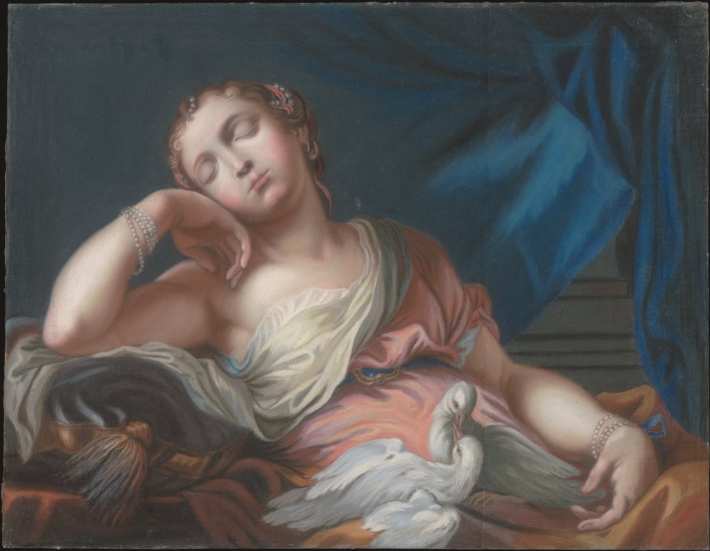 Schlafende Venus mit zwei turtelnden Tauben, Unbekannt, 18. Jahrhundert
