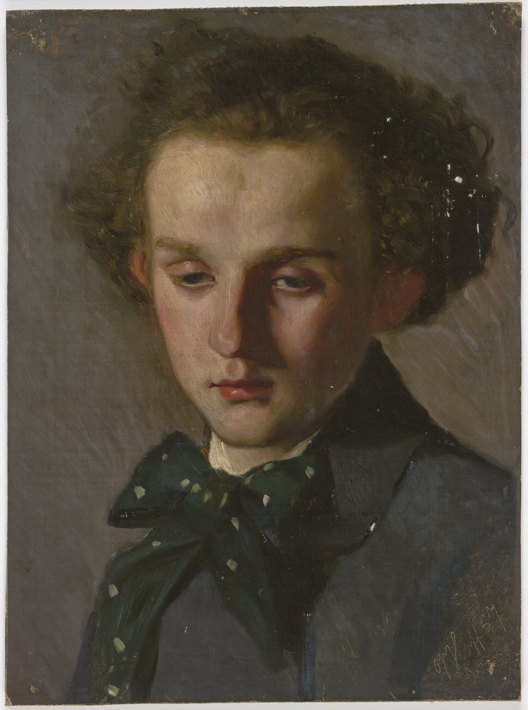 Young curly-haired farmer, Johann Jakob Hoff;   attributed