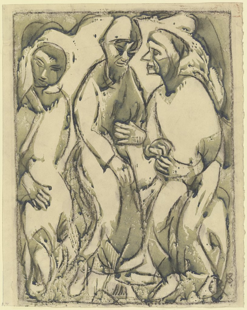Three standing men, Christian Rohlfs