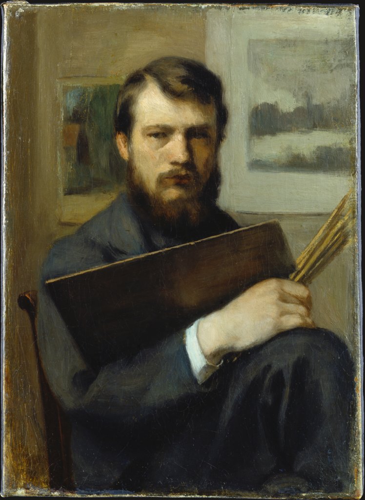 Self-Portrait with Palette and Brushes, Otto Scholderer