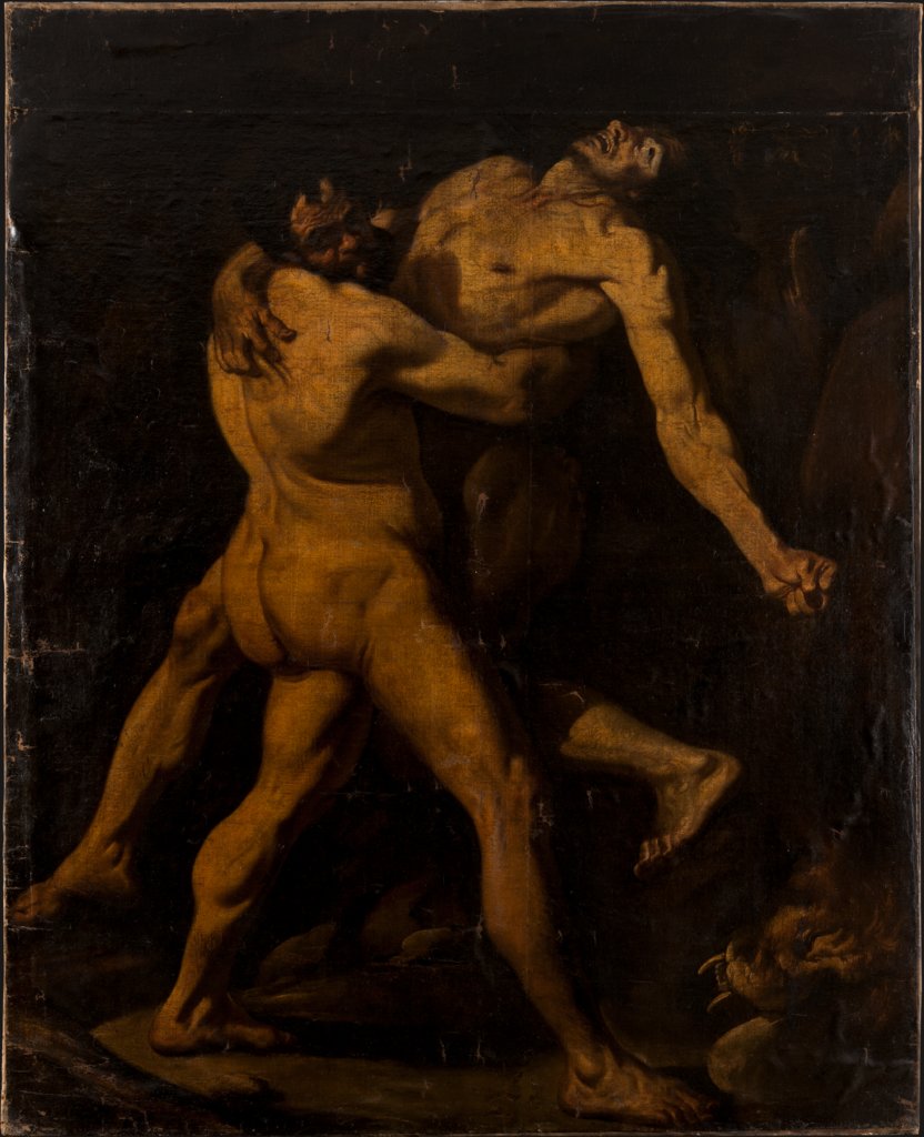 Herkules und Antäus, Italienischer Meister des 17. Jahrhunderts