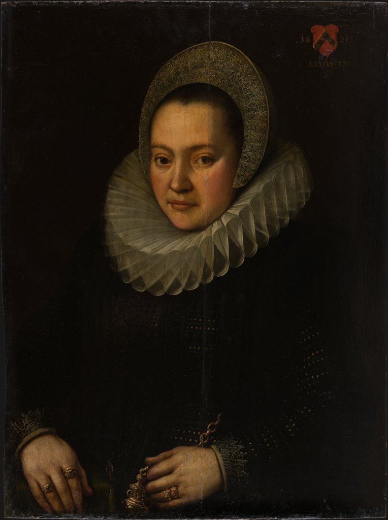 Bildnis einer 37-jährigen Frau, Unbekannt, 17. Jahrhundert;  zugeschrieben