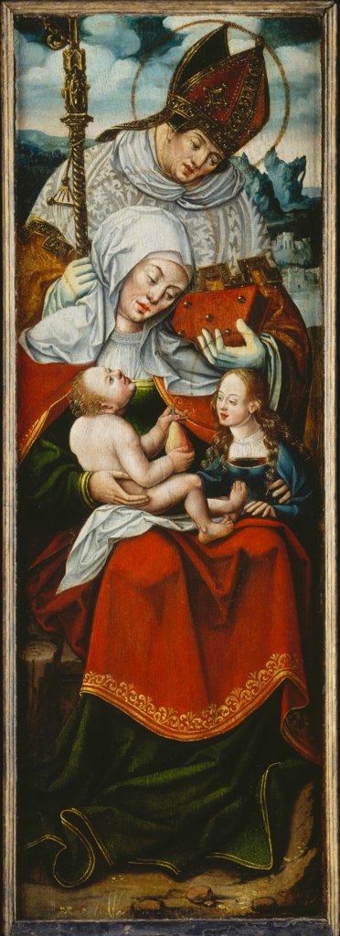 St Anne, the Virgin and Child with a Bishop Saint left wing of an altarpiece, Anton Woensam von Worms;  succession