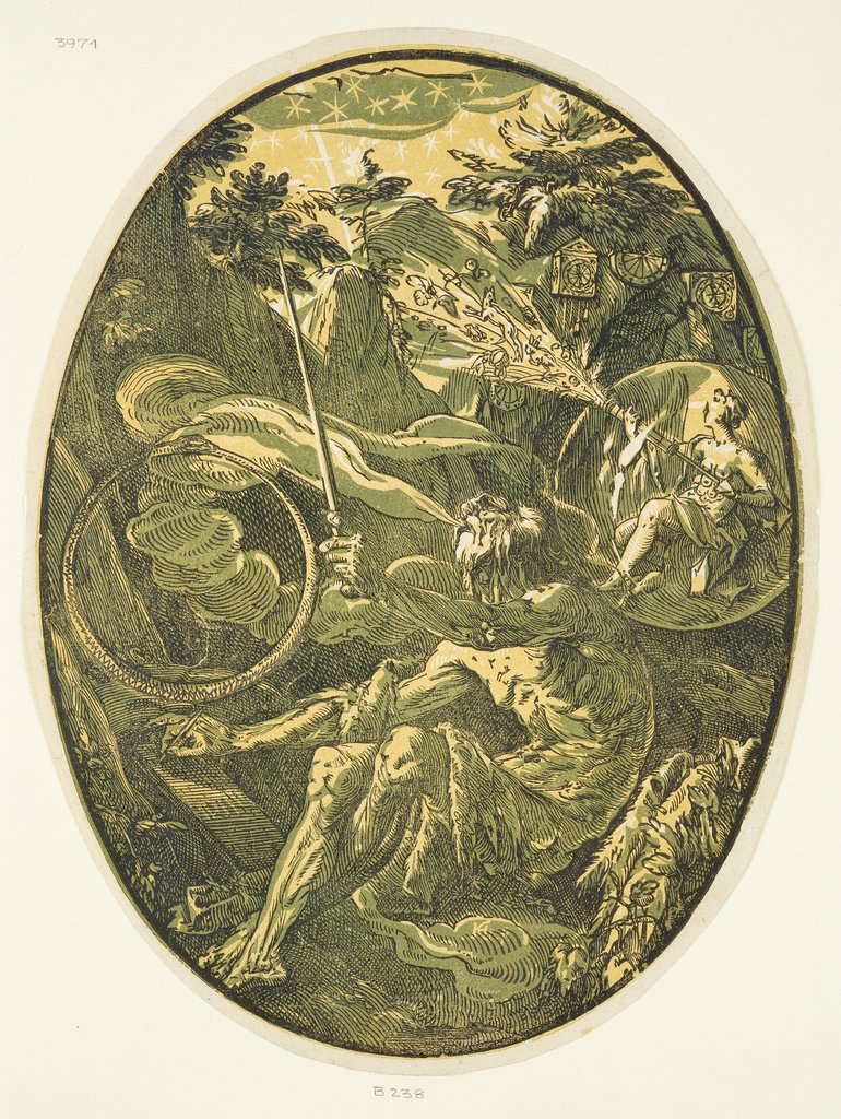 Demogorgon in der Höhle der Ewigkeit, aus der Folge "Demogorgon und die Gottheiten", Hendrick Goltzius