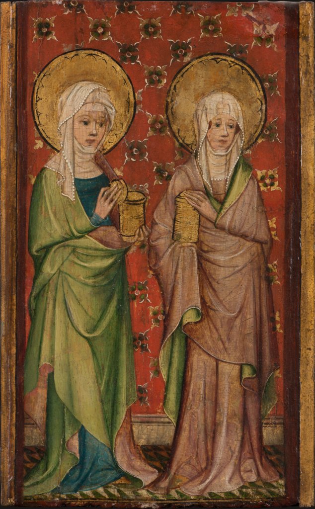 Zwei der Drei Marien am Grabe, Älterer Meister der Aachener Schranktüren
