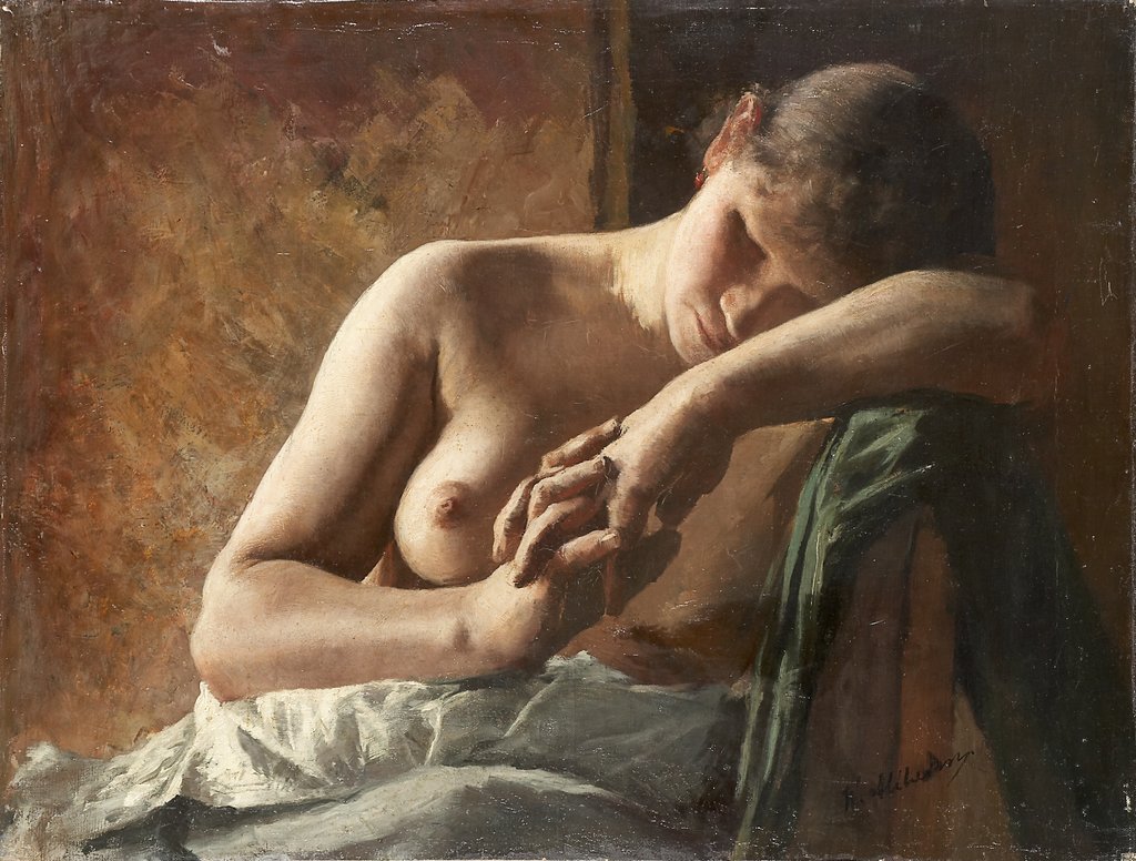 Model study of a sleeping girl, Wilhelm Altheim
