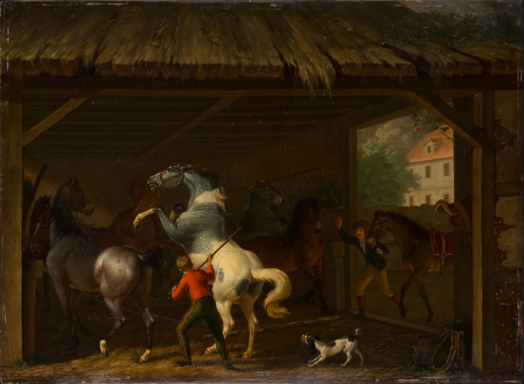 Bolting Horse in the Stable, Johann Georg Pforr