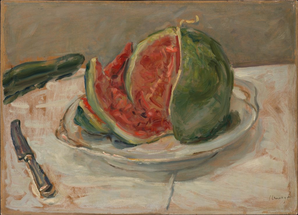 Stillleben mit Wassermelone, Max Slevogt