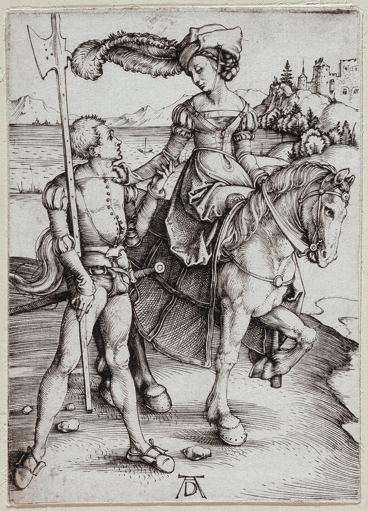 Das Fräulein zu Pferd und der Landsknecht, Albrecht Dürer