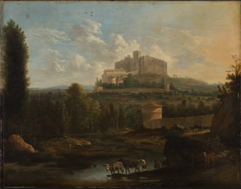 Landschaft mit dem Kastell von Francheville, Frederik de Moucheron, Adriaen van de Velde
