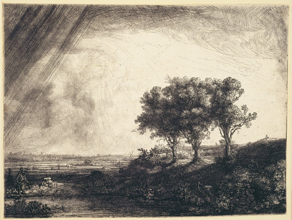 Die drei Bäume, Rembrandt Harmensz. van Rijn, nach Rembrandt Harmensz. van Rijn