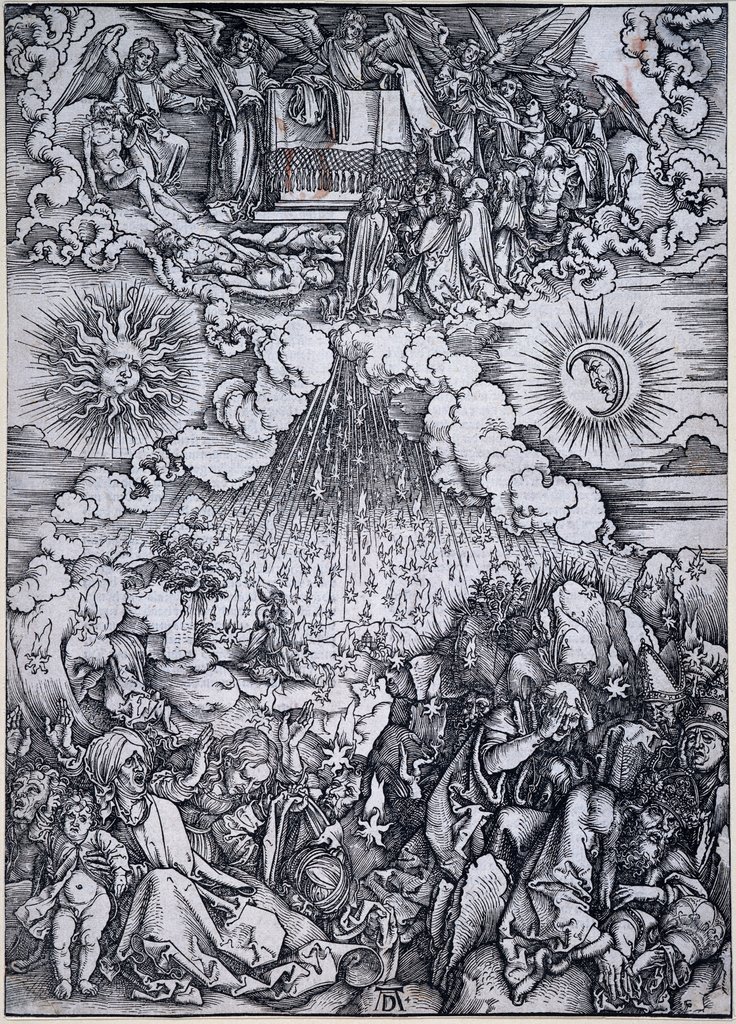 Die Eröffnung des fünften und sechsten Siegels, aus der Folge der Apokalypse, Urausgabe Deutsch 1498, Albrecht Dürer