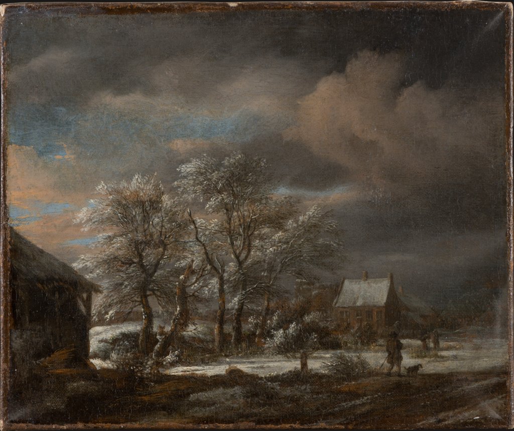 Winterlandschaft mit beschneiter Baumgruppe, Jacob Isaacksz. van Ruisdael