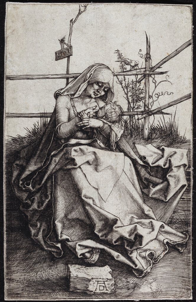 Maria auf der Rasenbank, das Kind stillend, Albrecht Dürer